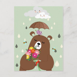 Cute  Bear Calendar Postcard