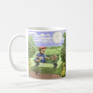 Cute Bear cartoon feeding squirrels   Coffee Mug