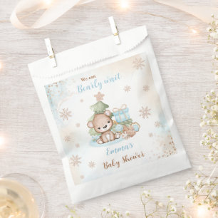 Cute Bear Christmas Boy Baby Shower Favour Bag 
