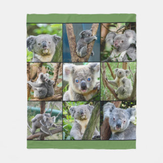 Cute Bear Collage Fleece Blanket