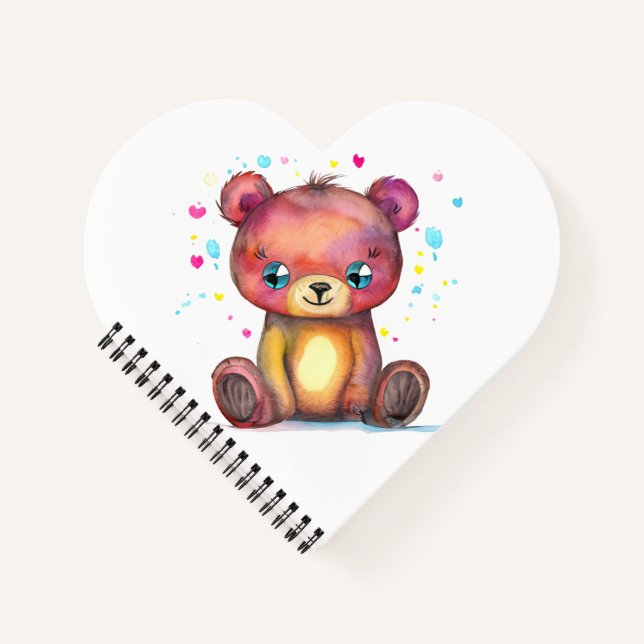 Cute Bear Cool Teddy positive Notebook (Front)