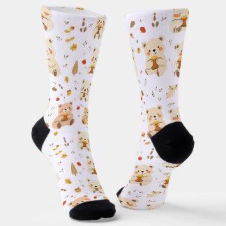 Cute Bear Cozy Socks – Playful Animal Print Design