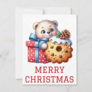 Cute Bear Cub Christmas Card