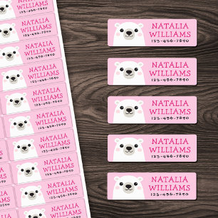 Cute bear cub custom name phone number property