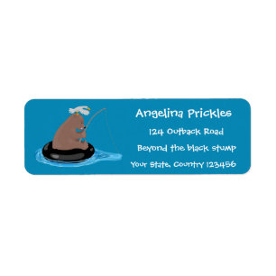 Cute bear cub fishing cartoon illustration