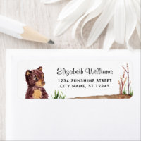 Cute Bear Cub Return Address Label