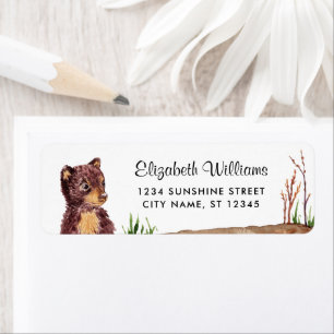 Cute Bear Cub Return Address Label