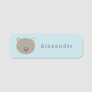 Cute Bear Custom Student Name Tag