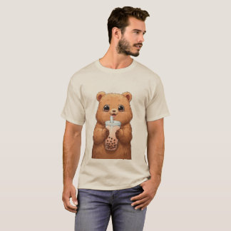 Cute Bear Drinking Boba Tea | Kawaii Bubble Tea An T-Shirt