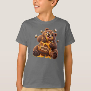Cute Bear Eating Honey – Funny Honey Bear T-Shirt