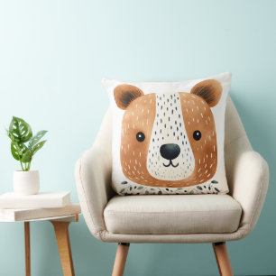 Cute Bear Face Pillow, Kids Room Decor Throw Pillow