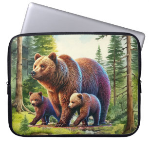 Cute bear Family forest Laptop Sleeve