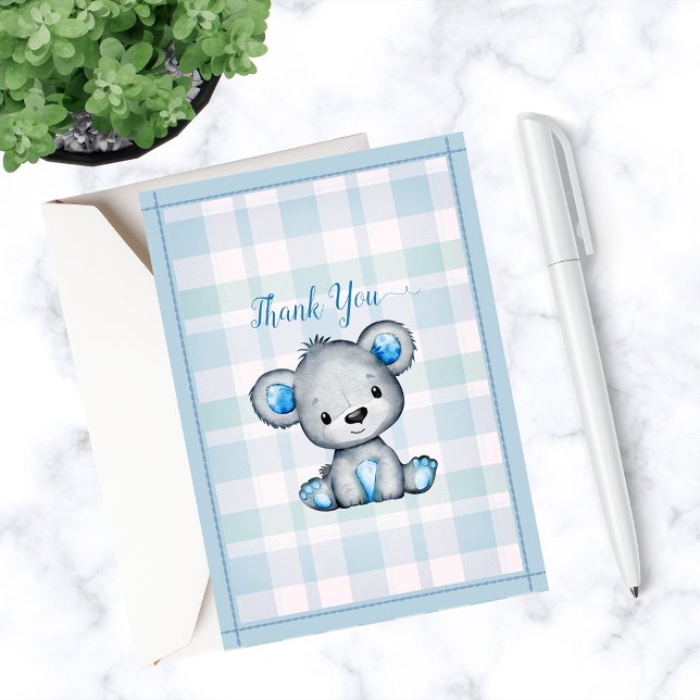 Cute Bear For Boy Baby Shower Thank You (Creator Uploaded)