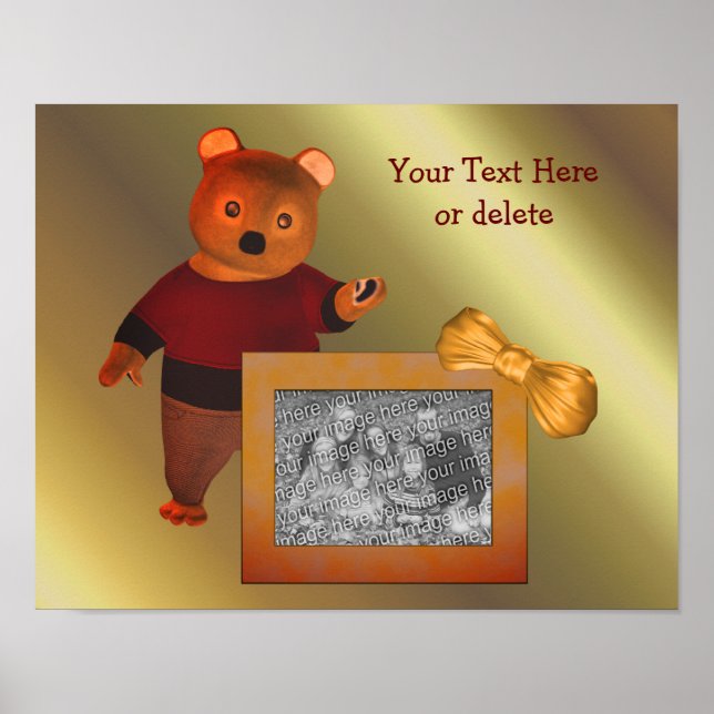 Cute Bear Frame Create Your Own Photo  Poster (Front)