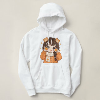 Cute Bear Girl Hoodie Cozy Anime Style Sweatshirt