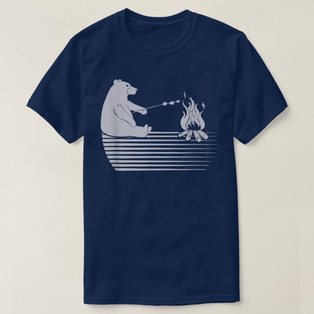 Cute Bear Grilling Barbecue Wildlife Nature  T-Shirt (Design Front)