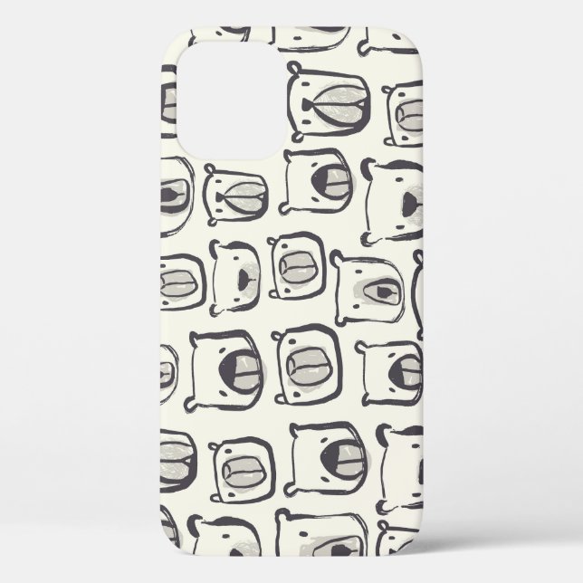 Cute bear, hand-drawn seamless pattern. Case-Mate iPhone case (Back)