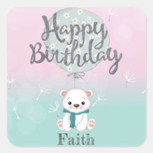 Cute Bear Happy Birthday Custom