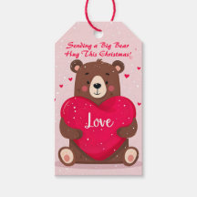 Cute Bear Heart Pillow Heartfelt Christmas Message