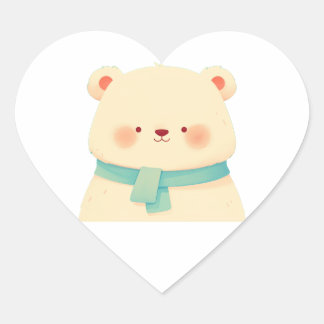 Cute Bear Heart Sticker