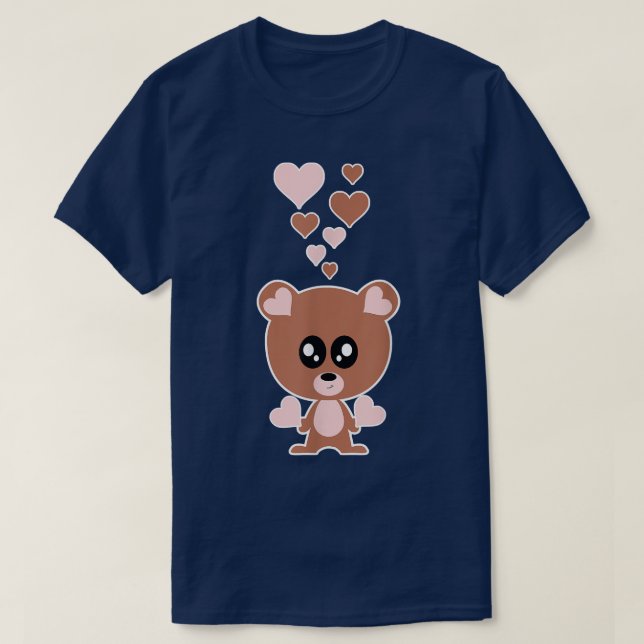 Cute Bear Hearts - Bear Lover I Love Bears  T-Shirt (Design Front)