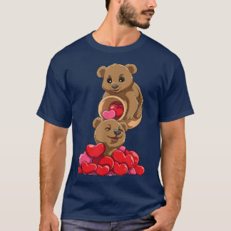 Cute bear hearts overfilled for a Lovers and bear T-Shirt