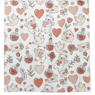 Cute Bear Hearts Valentine Pattern