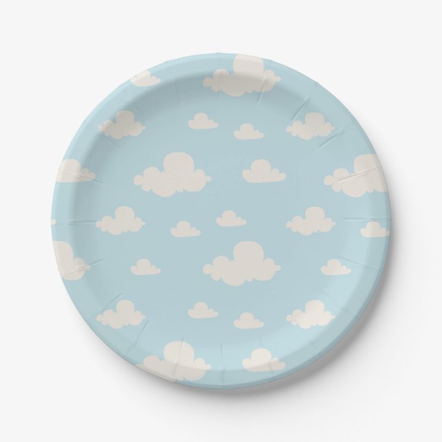 Cute Bear Hello Little One Baby Shower Paper Plate (Front)