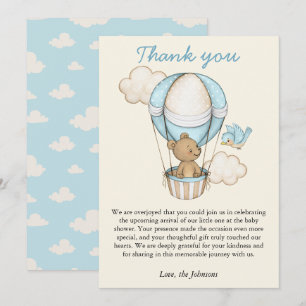 Cute Bear Hello Little One Baby Shower Thank You Card