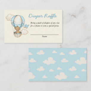 Cute Bear Hello Little One Diaper Raffle Enclosure Card