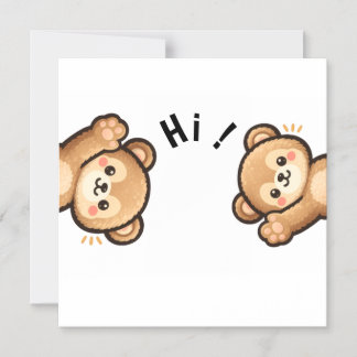 Cute Bear Hi Magnet | Kawaii Magnetic Card