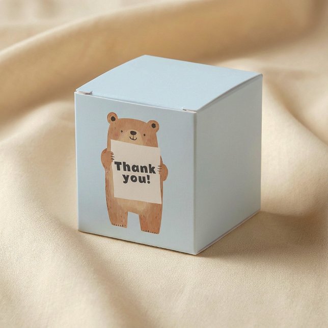 Cute Bear Holding name or message Sign Favor Box (Cute Bear Holding name or message Sign Favor Boxes.)