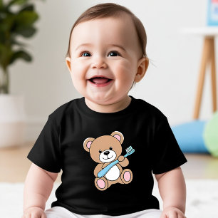 Cute Bear Holding Toothbrush Tee