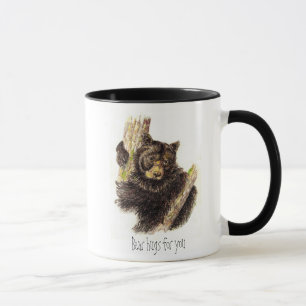 Cute, Bear Hugs for you, Black Bear Mug