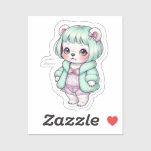 Cute Bear in Lingerie & Fur Coat - Unique Pastel