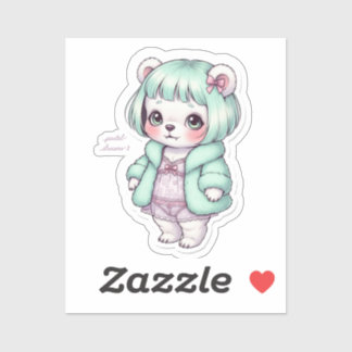 Cute Bear in Lingerie & Fur Coat - Unique Pastel