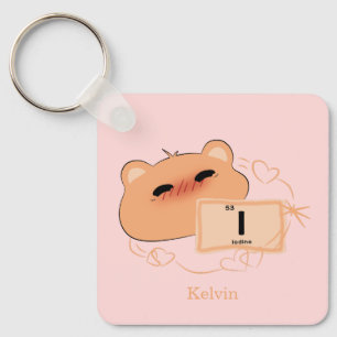 Cute Bear In Love "I" Personalize Couple Keychain