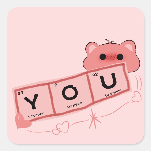 Cute Bear In Love Sticker (Front)