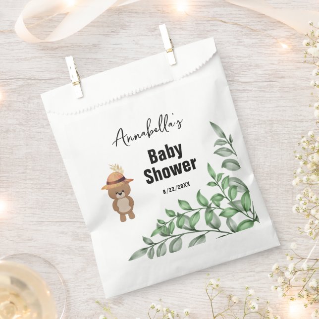 Cute Bear in the Wood Baby Shower  Favour Bag (Clipped)