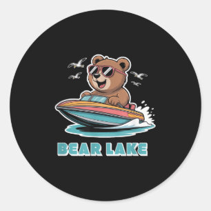 Cute Bear Lake Utah And Idaho For Adults And Kids  Classic Round Sticker