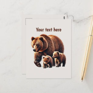 Cute bear lovers customizable  postcard