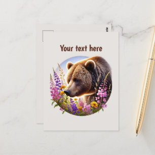 Cute bear lovers customizable  postcard