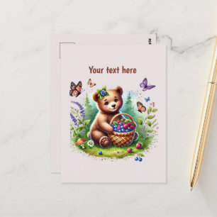 Cute bear lovers customizable postcard