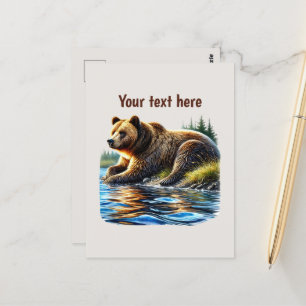 Cute bear lovers customizable postcard
