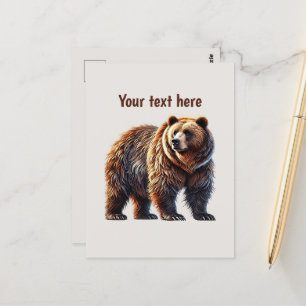 Cute bear lovers customizable  postcard