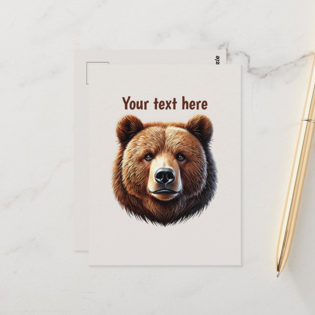 Cute bear lovers customizable  postcard (Front/Back In Situ)