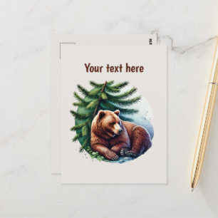 Cute bear lovers customizable  postcard