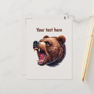 Cute bear lovers customizable postcard