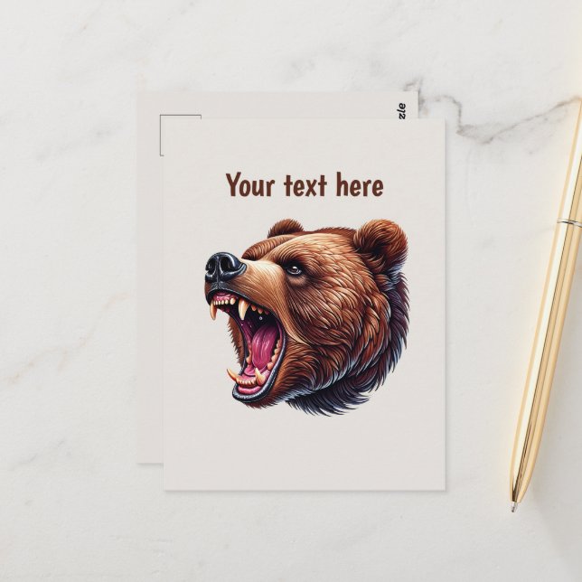 Cute bear lovers customizable postcard (Front/Back In Situ)
