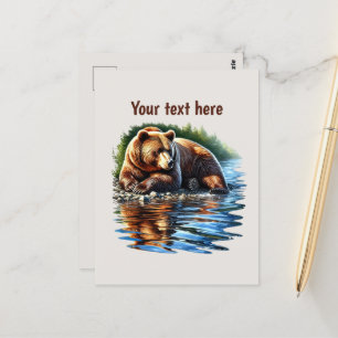 Cute bear lovers customizable  postcard